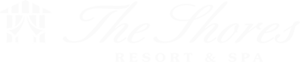 The Shores Resort & Spa - Inverted logo version. Main menu link to homepage